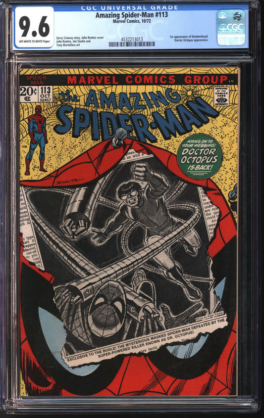 Marvel Comics Amazing Spider-Man #113 10/72 CGC 9.6 Off-White to White Pages