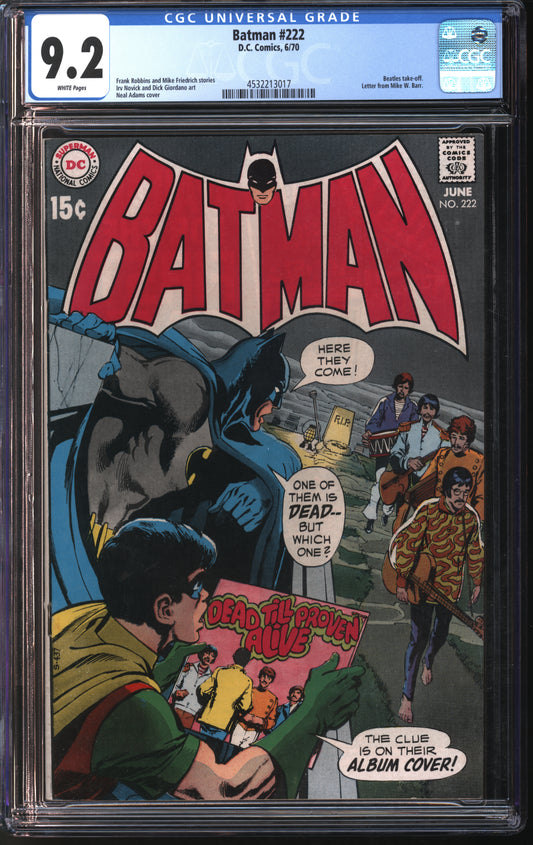 D.C. Comics Batman #222 6/70 CGC 9.2 White Pages