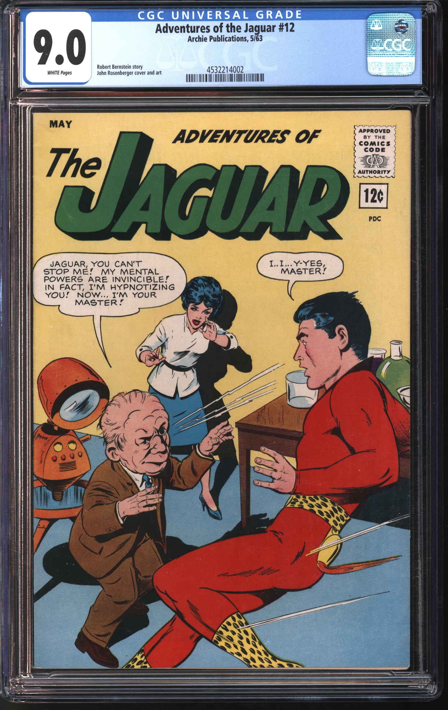 Archie Pub. Adventures of the Jaguar #12 5/63 CGC 9.0 White Pages