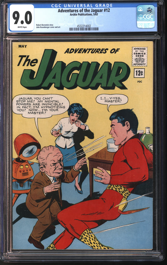 Archie Pub. Adventures of the Jaguar #12 5/63 CGC 9.0 White Pages