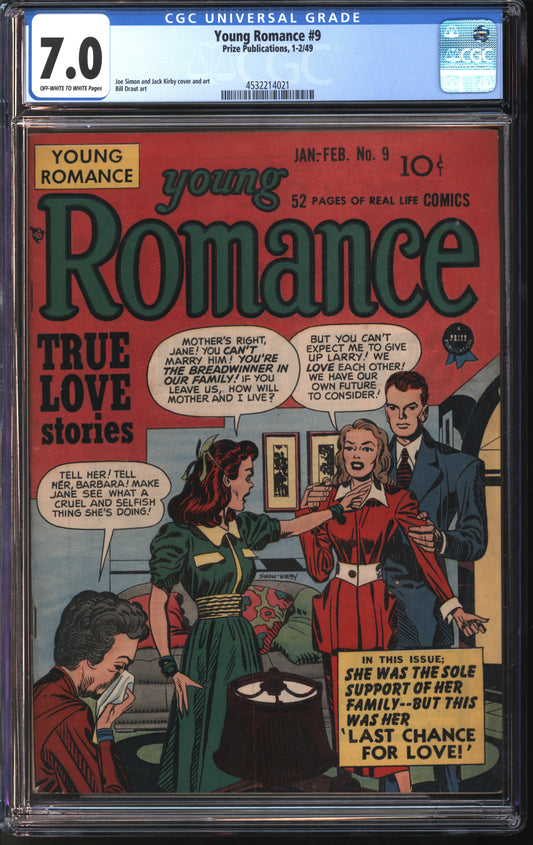 Prize Pub. Young Romance #9 1-2/49 CGC 7.0 Off-White to White Pages