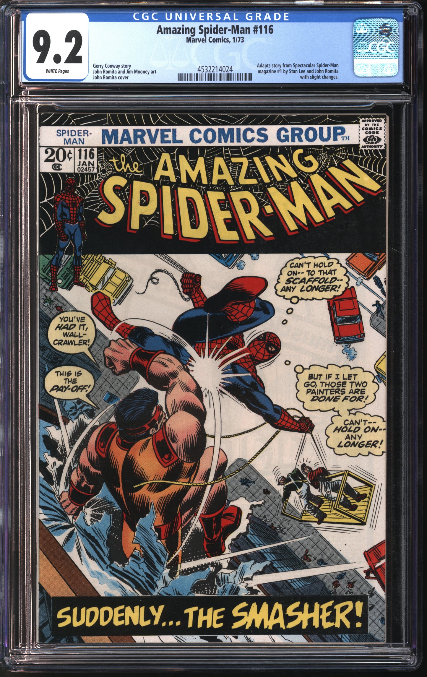Marvel Comics Amazing Spider-Man #116 1/73 CGC 9.2 White Pages