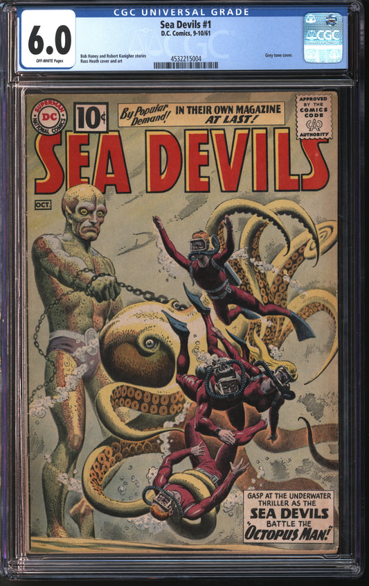 D.C. Comics Sea Devils #1 9-10/61 CGC 6.0 White Pages