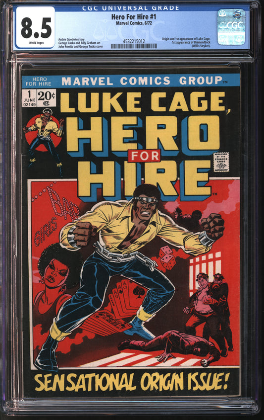 Marvel Comics Hero for Hire #1 6/72 CGC 8.5 White Pages