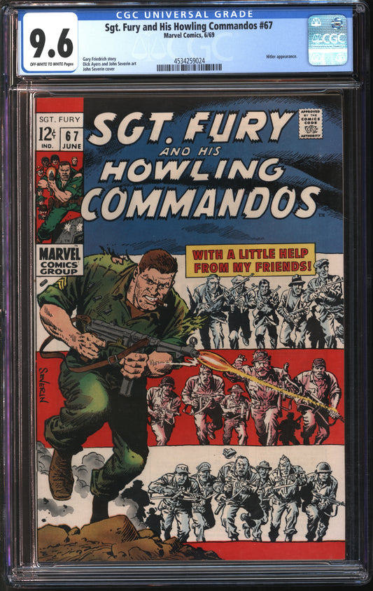 Marvel Comics Sgt. Fury and His Howling Commandos #67 5/69 FANTAST CGC 9.6 Off-White to White Pages
