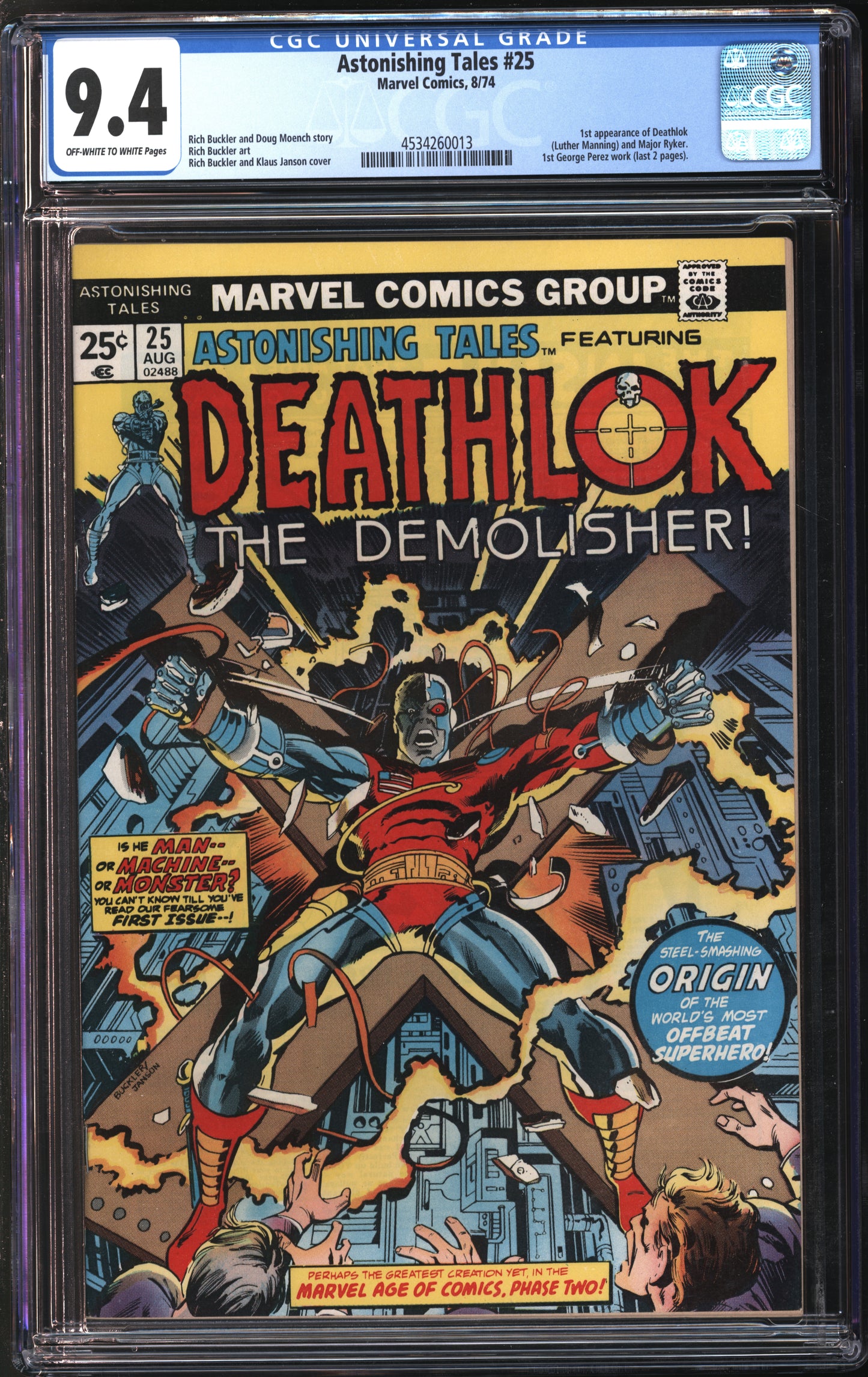 Marvel Comics Astonishing Tales #25 8/74 CGC 9.4 Off-White to White Pages