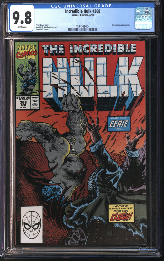 Marvel Comics Incredible Hulk #368 4/90 CGC 9.8 White Pages