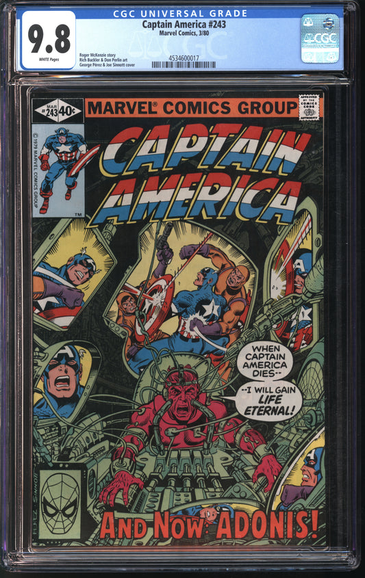 Marvel Comics Captain America #243 3/80 CGC 9.8 White Pages