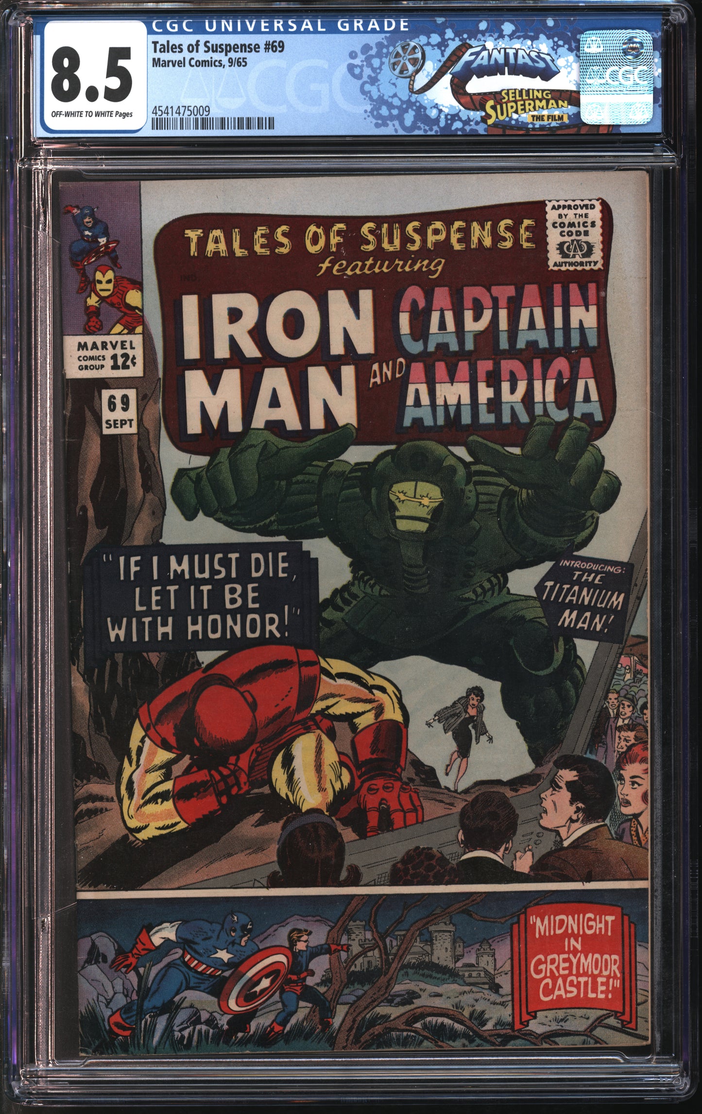 Marvel Comics Tales of Suspense #69 9/65 FANTAST CGC 8.5 Off-White to White Pages