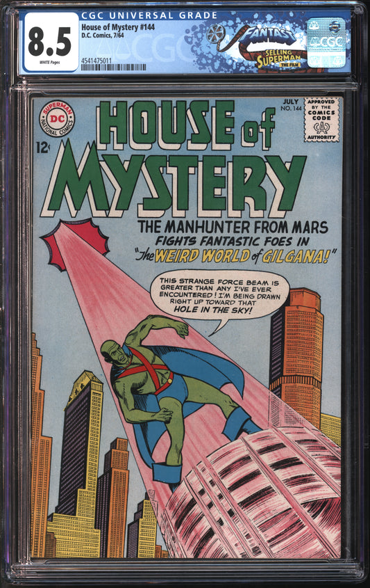 D.C. Comics House of Mystery #144 7/64 FANTAST CGC 8.5 White Pages