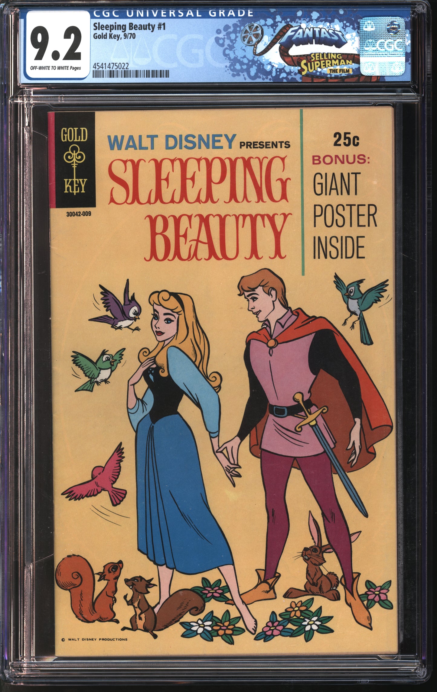 Gold Key Sleeping Beauty #1 9/70 FANTAST CGC 9.2 Off-White to White Pages