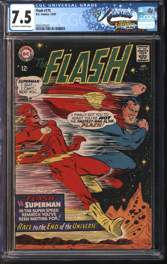 D.C. Comics Flash #175 12/67 FANTAST CGC 7.5 Off-White to White Pages