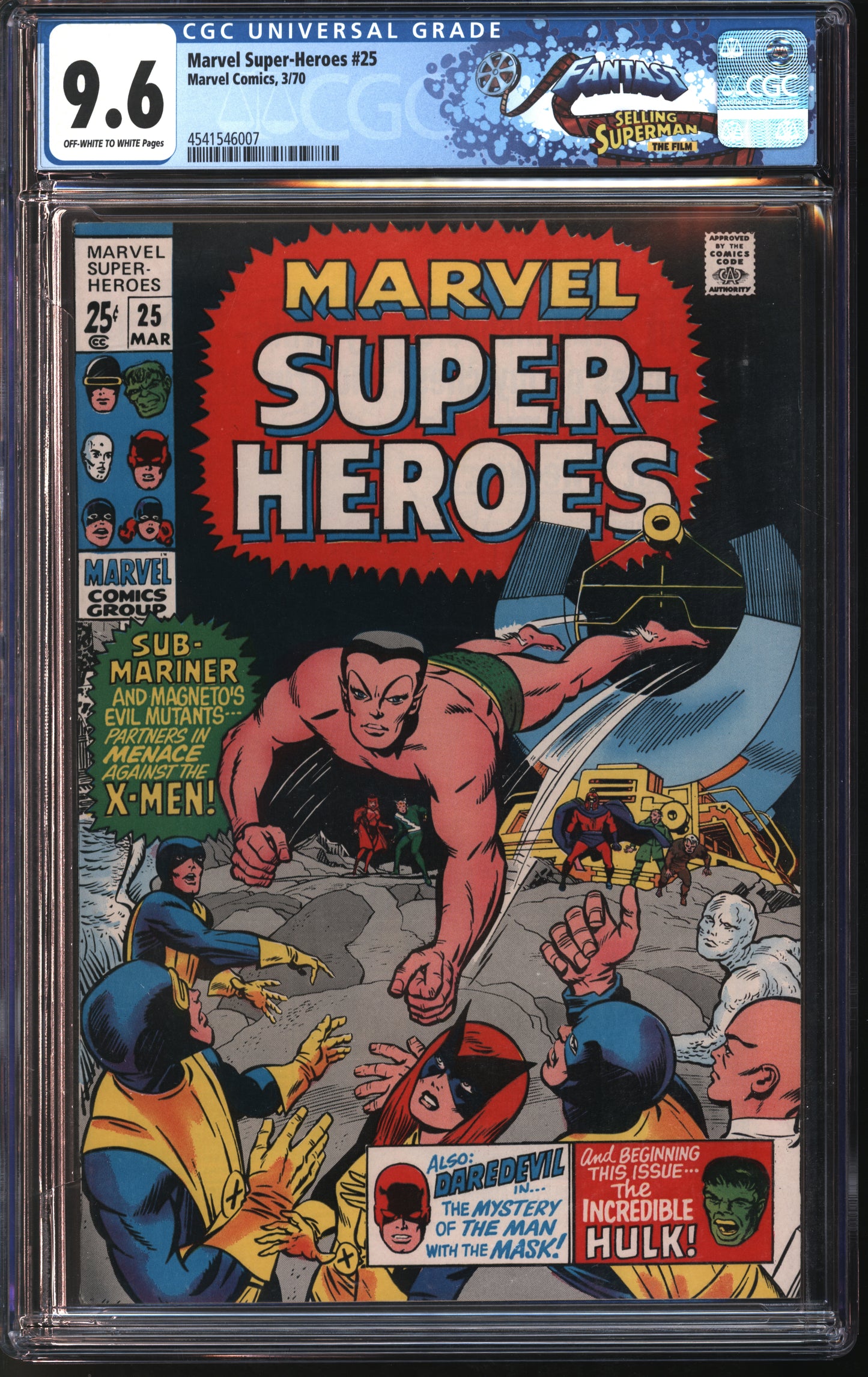 Marvel Comics Super-Heroes #25 3/70 FANTAST CGC 9.6 Off-White to White Pages