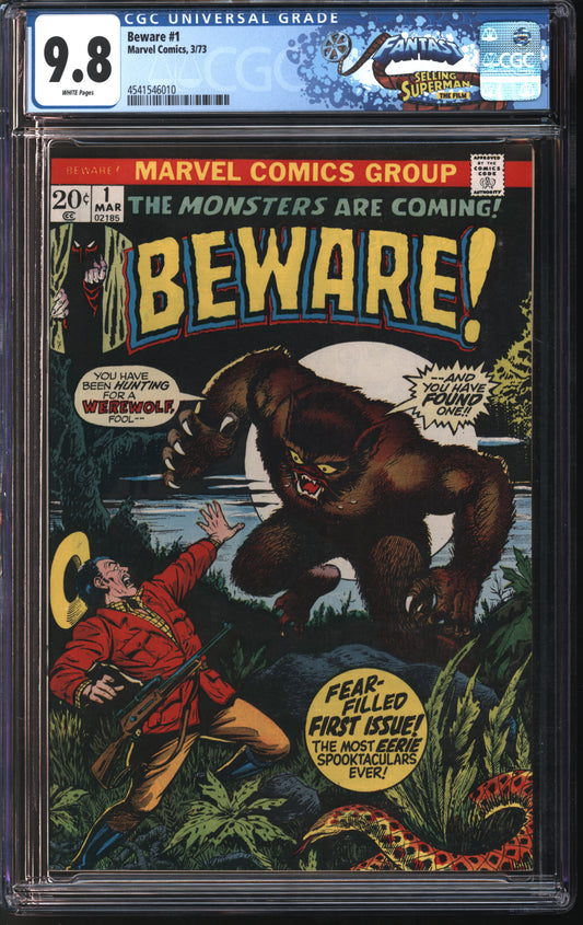 Marvel Comics Beware #1 3/73 FANTAST CGC 9.8 White Pages