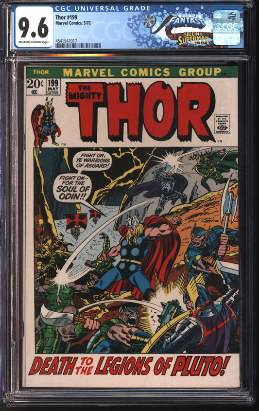 Marvel Comics Thor #199 5/72 FANTAST CGC 9.6 Off-White to White Pages