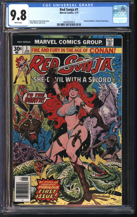 Marvel Comics Red Sonja #1 1/77 CGC 9.8 White Page