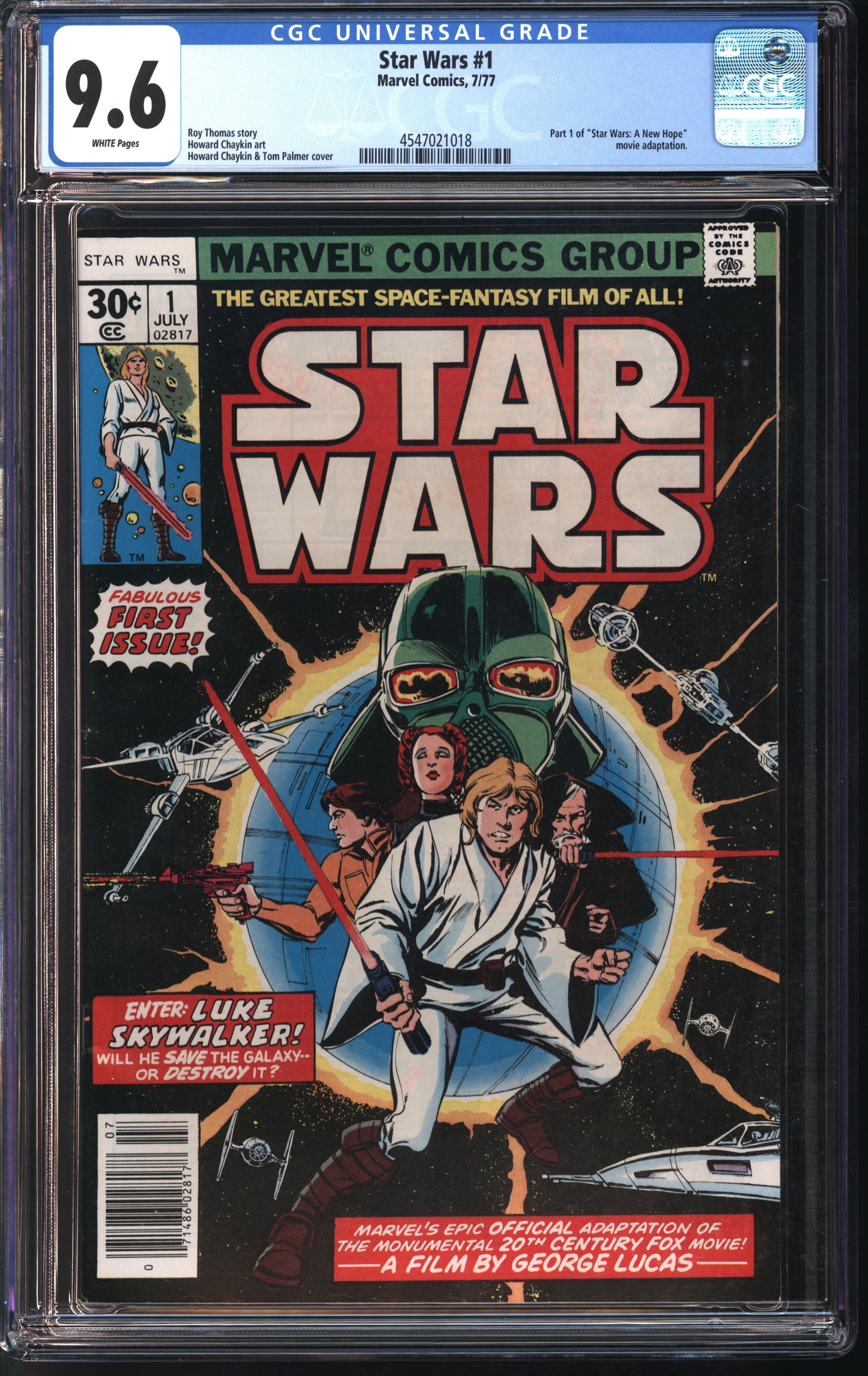 Marvel Star Wars #1 7/77 CGC 9.6 White Pages