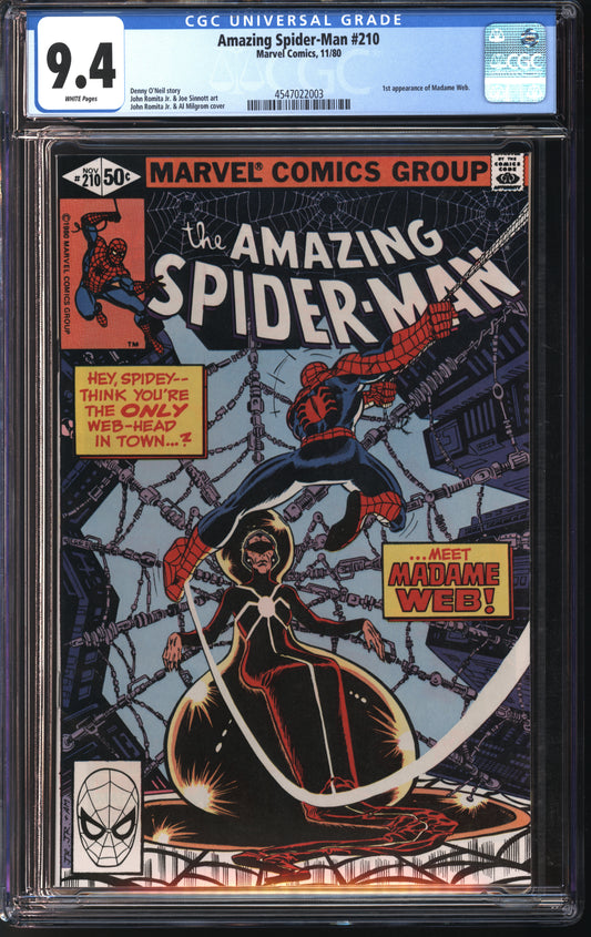 Marvel Comics Amazing Spider-Man #210 11/80 CGC 9.4 White Pages