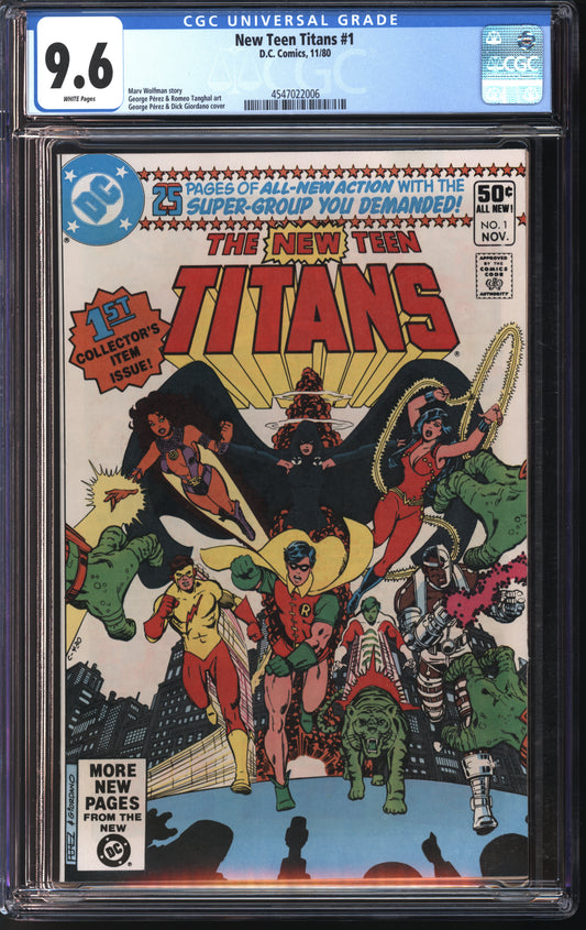 D.C. Comics New Teen Titans #1 11/80 CGC 9.6 White Pages