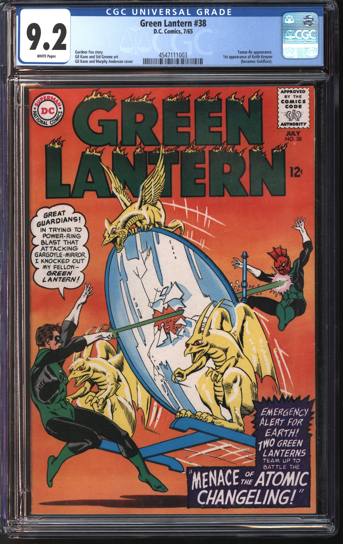 Marvel Comics Green Lantern #38 7/65 CGC 9.2 White Pages