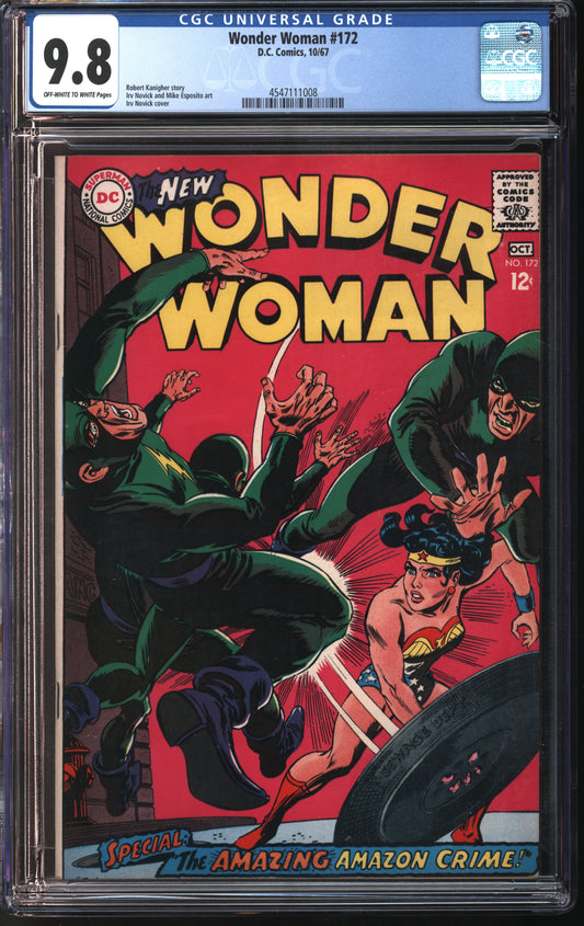 D.C. Comics Wonder Woman #172 10/67 CGC 9.8 Off-White to White Pages