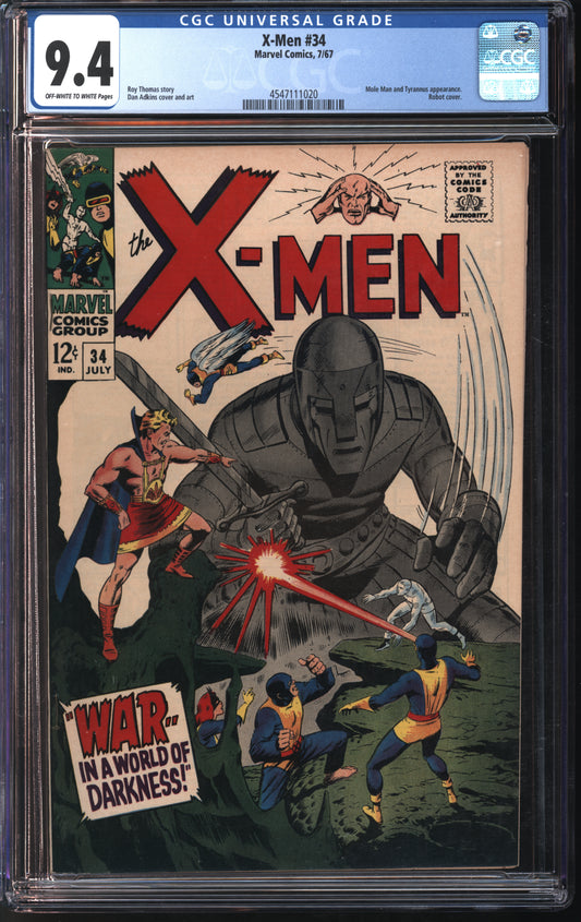 Marvel Comics X-Men #34 7/67 CGC 9.4 Off-White to White Pages