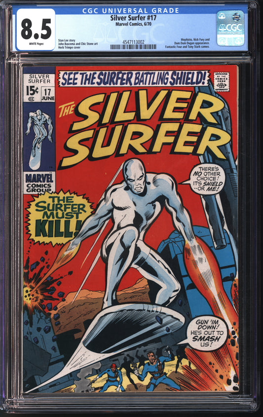 Marvel Comics Silver Surfer #17 6/70 CGC 8.5 White Pages