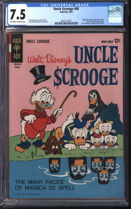 Gold Key Uncle Scrooge #48 3/64 CGC 7.5 Off-White to White Pages