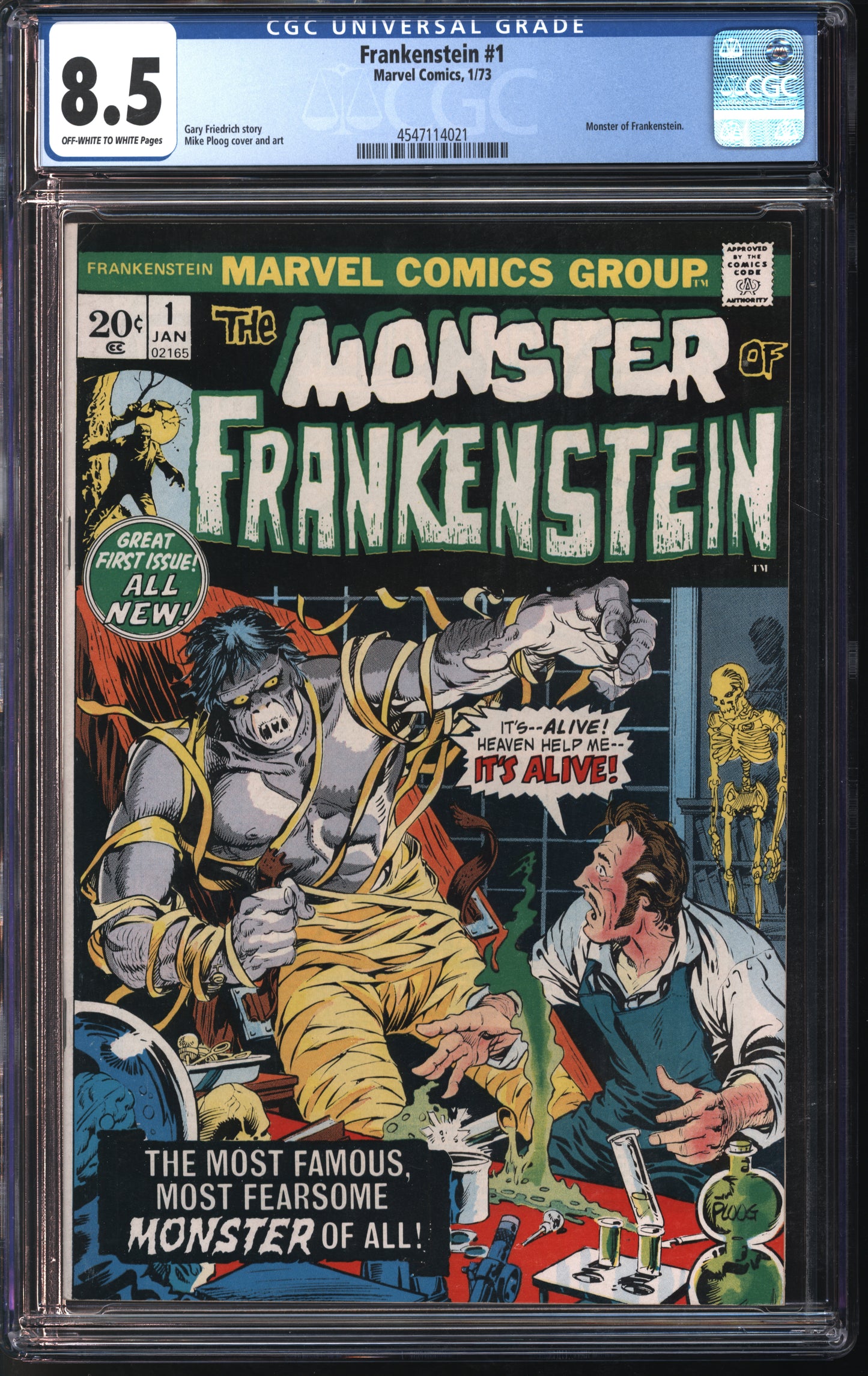 Marvel Comics Frankenstein #1 1/73 CGC 8.5 Off-White to White Pages