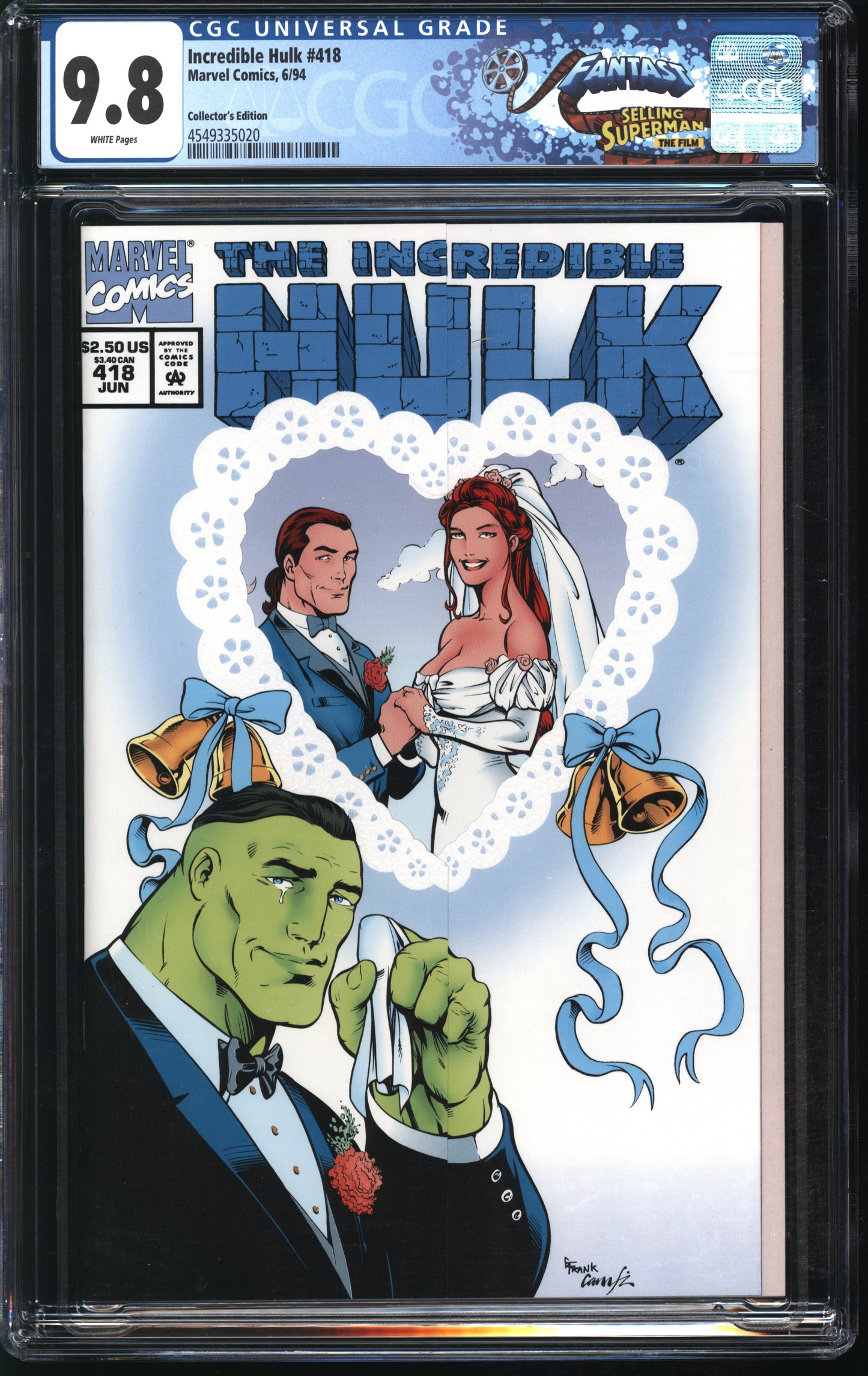 Marvel Comics Hulk #418 6/94 Collector's Edition FANTAST CGC 9.8 White Pages