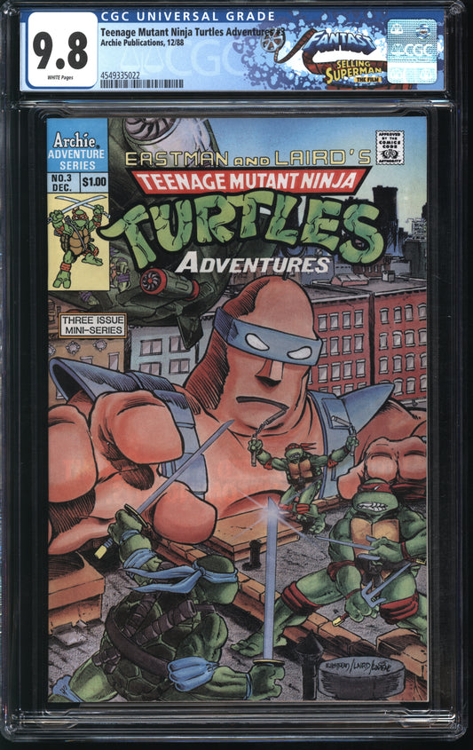 Archie Publications Teenage Mutant Ninja Turtles Adventures #3 FANTAST CGC 9.8 White Pages