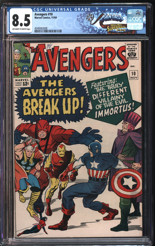 Marvel Comics Avengers #10 11/64 FANTAST CGC 8.5 Off-White to White Pages