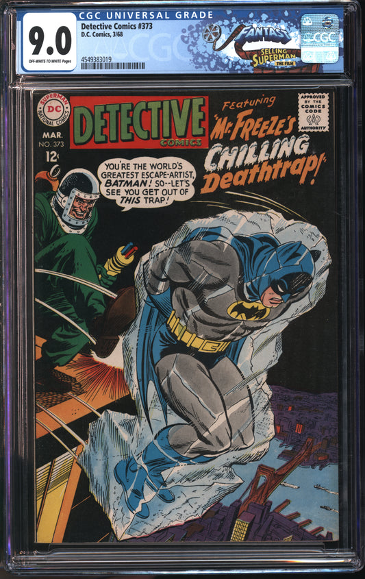 D.C. Comics Detective Comics #373 3/68 CGC 9.0 Off-White to White Pages
