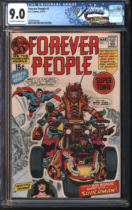 D.C. Comics Forever People #1 2-3/71 CGC 9.0 Off-White to White Pages