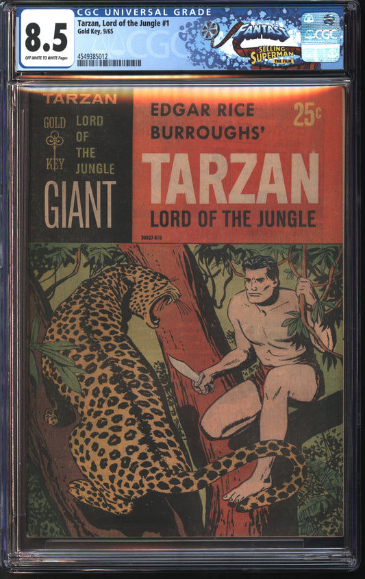 Gold Key Tarzan, Lord of the Jungle #1 9/65 FANTAST CGC 8.5 Off-White to White Pages