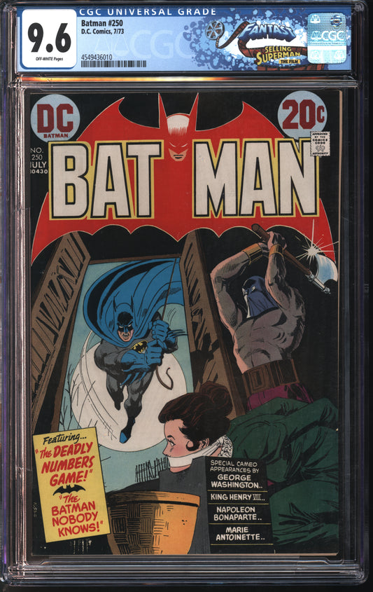 D.C. Comics Batman #250 7/73 FANTAST CGC 9.6 Off-White Pages