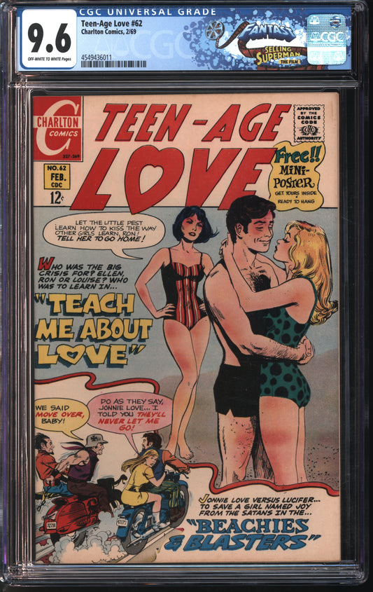 Chalton Comics Teen-Age Love #60 2/69 FANTAST CGC 9.6 Off-White to White Pages