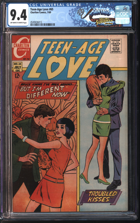 Chalton Comics Teen-Age Love #65 7/69 FANTAST CGC 9.4 Off-White to White Pages