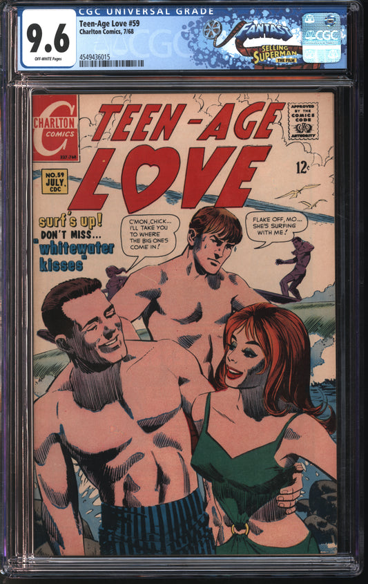 Chalton Comics Teen-Age Love #59 7/68 FANTAST CGC 9.6 Off-White Pages