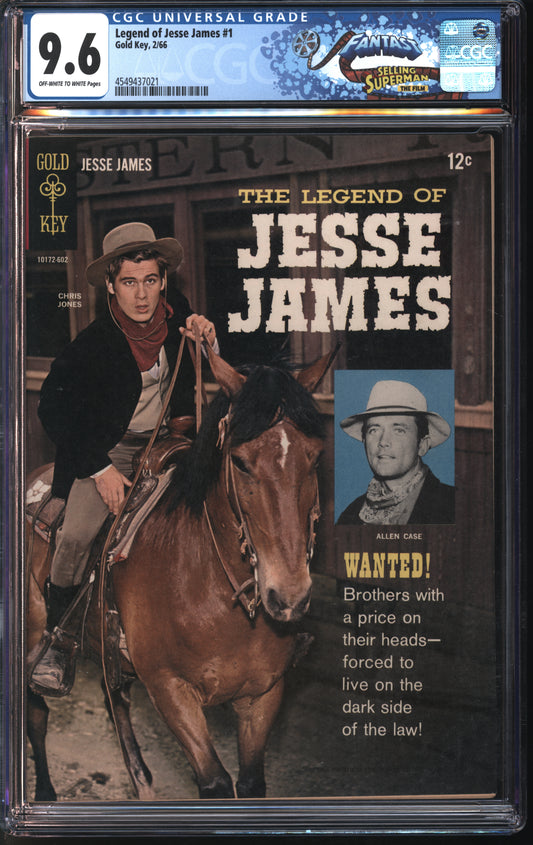 Gold Key Legend of Jesse James #1 2/66 FANTAST CGC 9.6 Off-White to White Pages