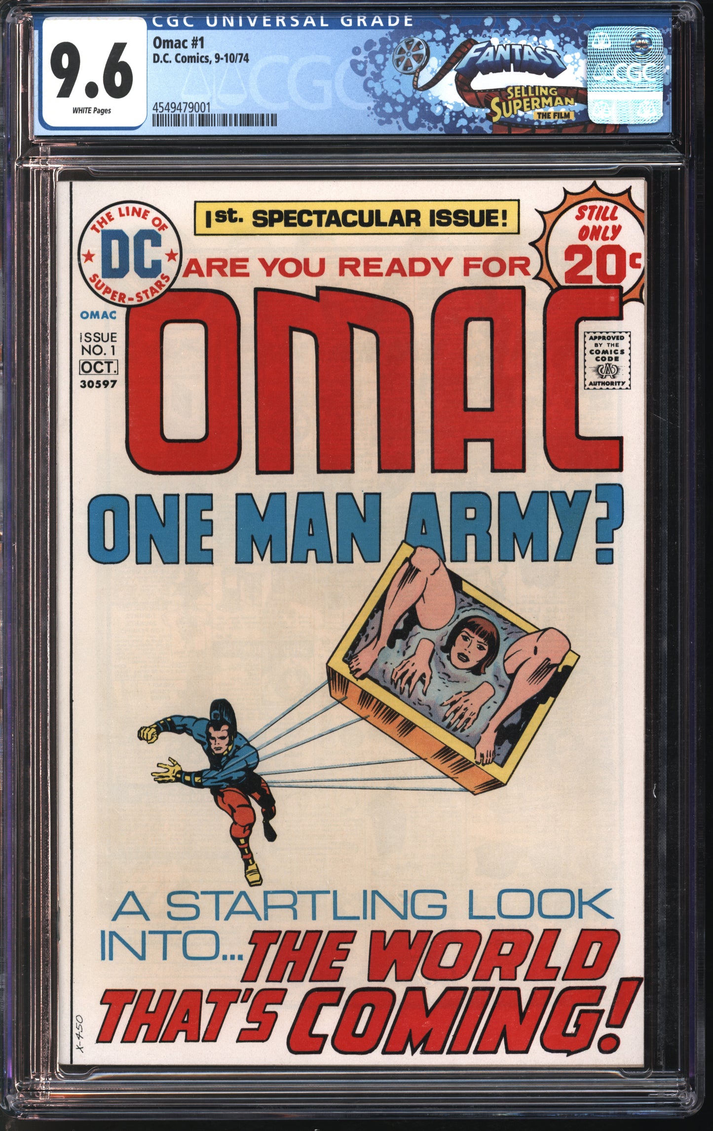 D.C. Comics Omac #1 9-10/74 FANTAST CGC 9.6 White Pages