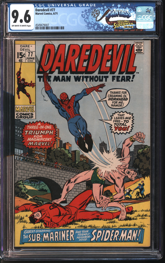 Marvel Comics Daredevil #77 6/71 FANTAST CGC 9.6 Off-White to White Pages