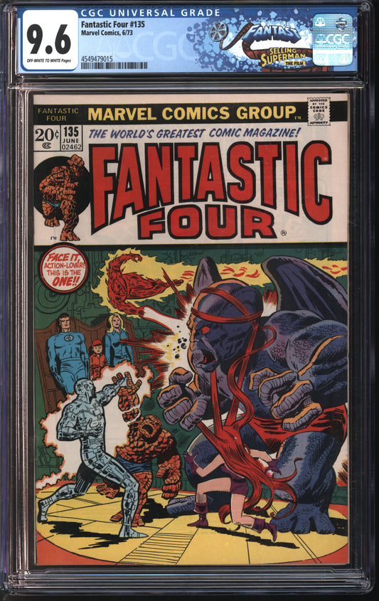 Marvel Comics Fantastic Four #135 6/73 FANTAST CGC 9.6 Off-White to White Pages