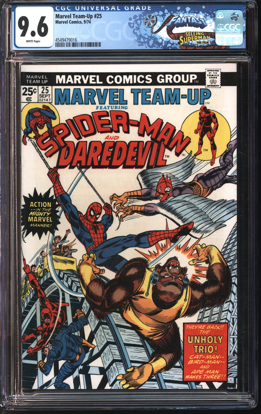 Marvel Comics Marvel Team-Up #25 9/74 FANTAST CGC 9.6 White Pages