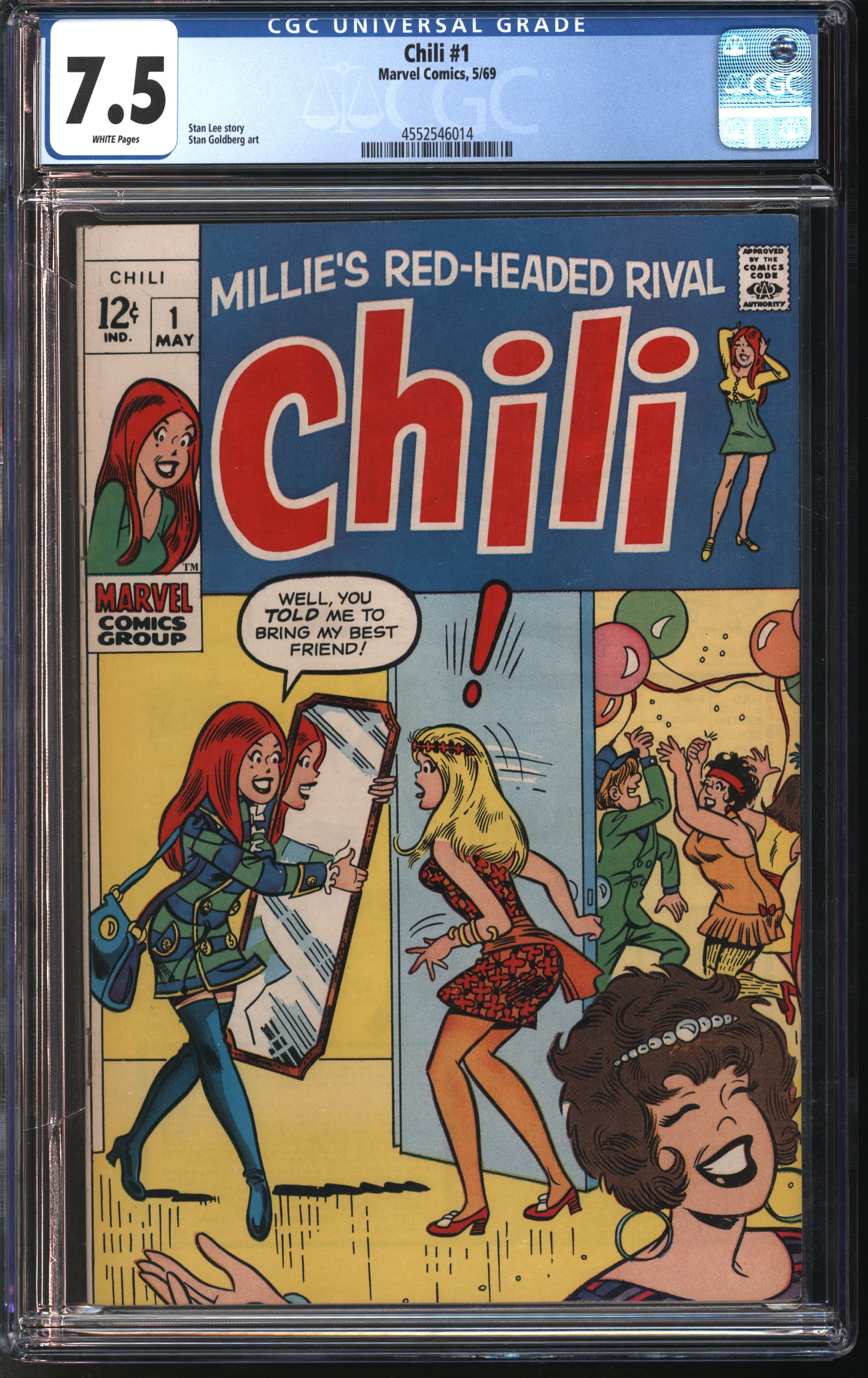 Marvel Comics Chili #1 5/69 CGC 7.5 White Pages