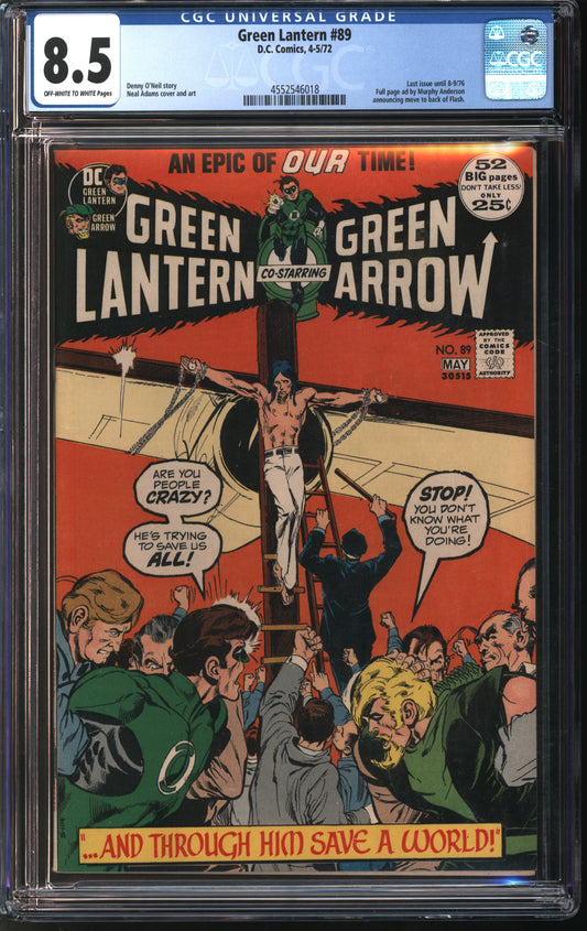 D.C. Comics Green Lantern #89 4-5/72 CGC 8.5 Off-White White Pages