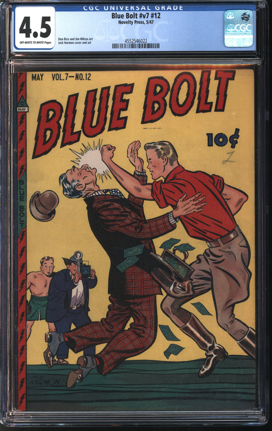 Novelty Press Blue Bolt #v7 #12 5/47 CGC 4.5 Off-White to White Pages
