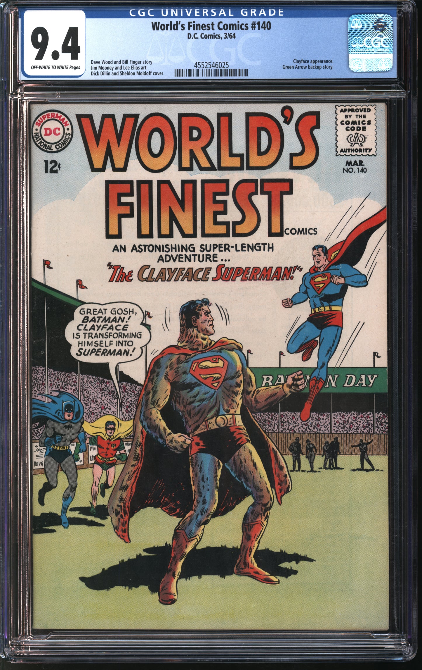 D.C. Comics World's Finest Comics #139 2/64 CGC 8.0 White Pages