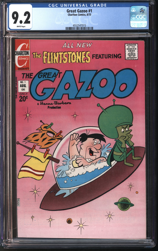 Charlton Comics Great Gazoo #1 8/73 CGC 9.2 White Pages