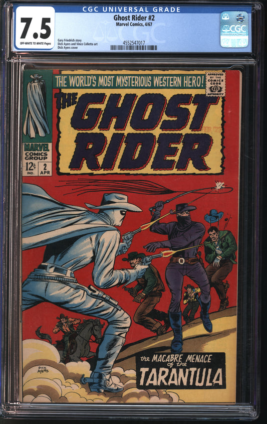 Marvel Comics Ghost Rider #2 4/67 CGC 7.5 Off-White to White Pages
